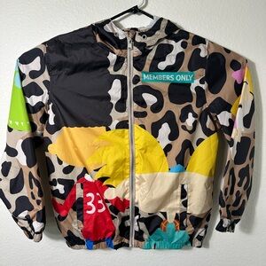 Members Only Nickelodeon Rugrats Hey Arnold Hooded Windbreaker Jacket Size L 90s